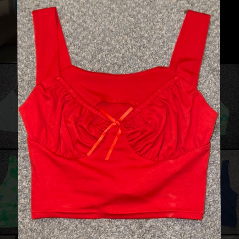 Red corset style tank